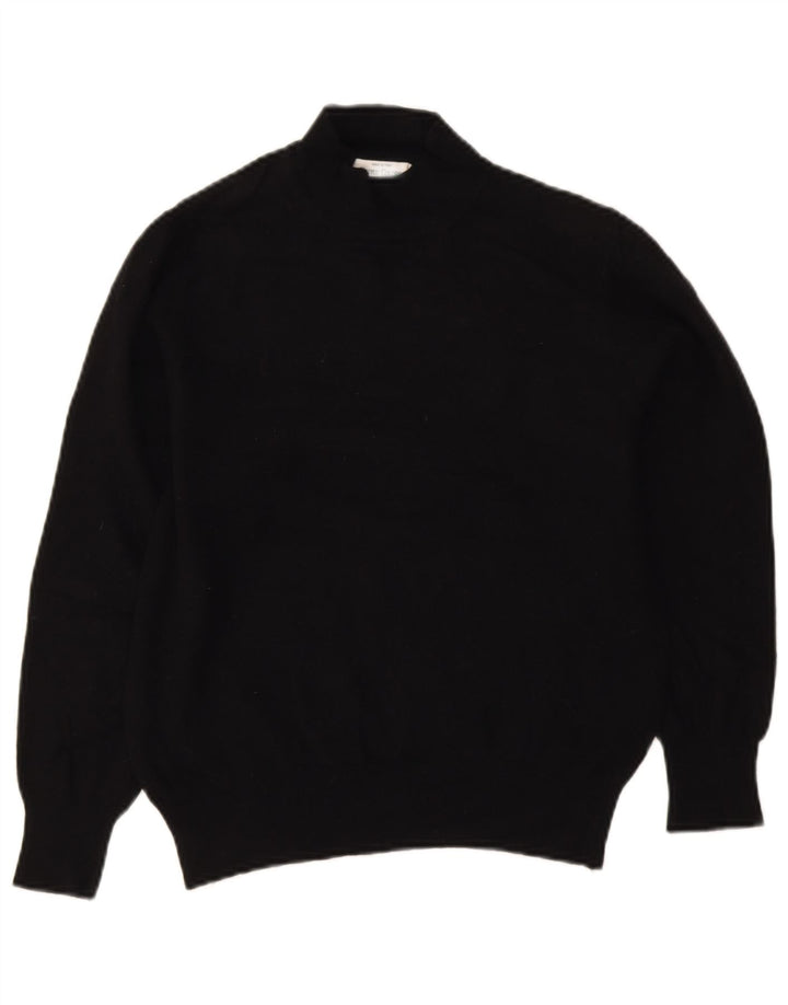 Benetton Womens Turtle Neck Jumper Sweater UK 10 Small Black