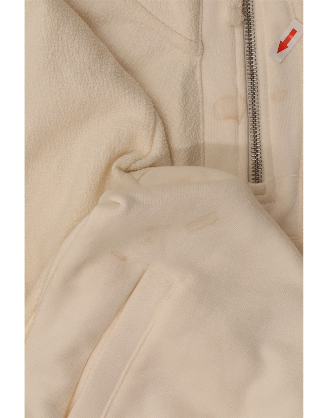 Zara Mens Zip Neck Sweatshirt Jumper Small White Polyester