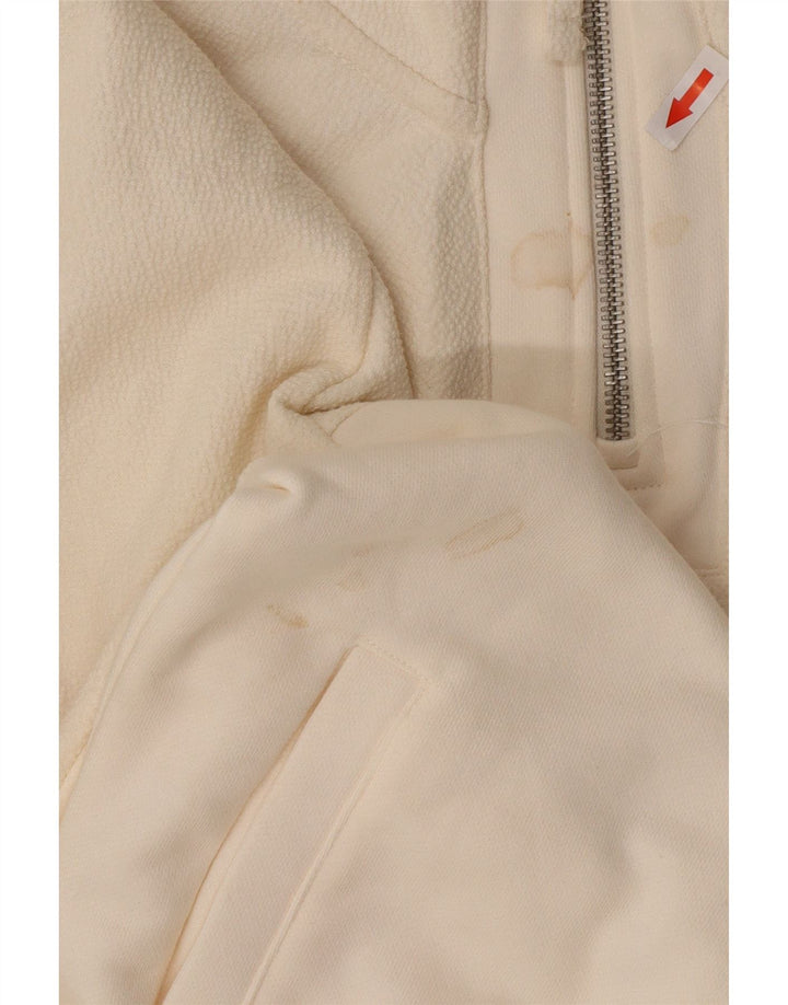 Zara Mens Zip Neck Sweatshirt Jumper Small White Polyester