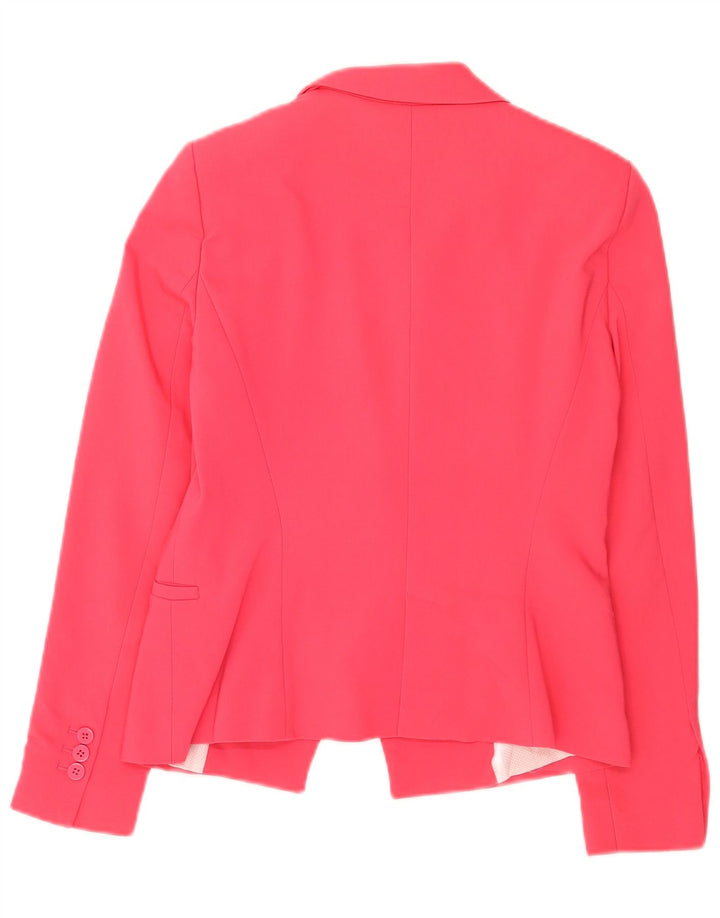 Zara Womens 1 Button Blazer Jacket UK 12 Medium Pink Polyester