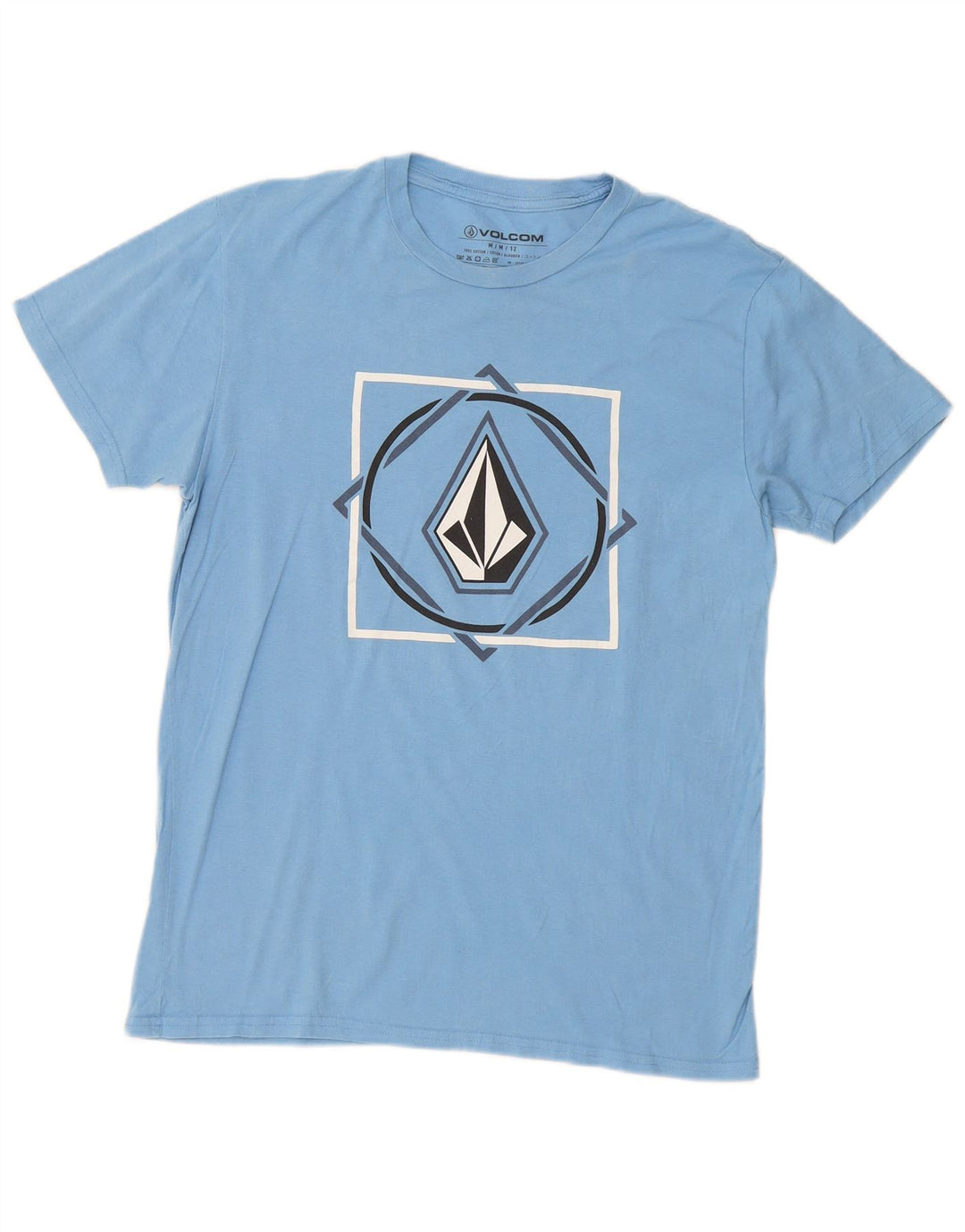 Volcom Mens Graphic T-Shirt Top UK 14 Medium Blue Cotton