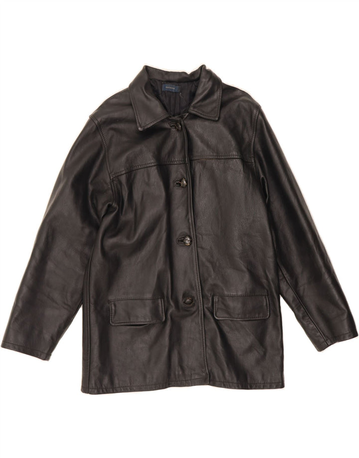 BAYSIDE Womens Leather Jacket UK 16 Large Black Leather Vintage Bayside and Second-Hand Bayside from Messina Hembry 