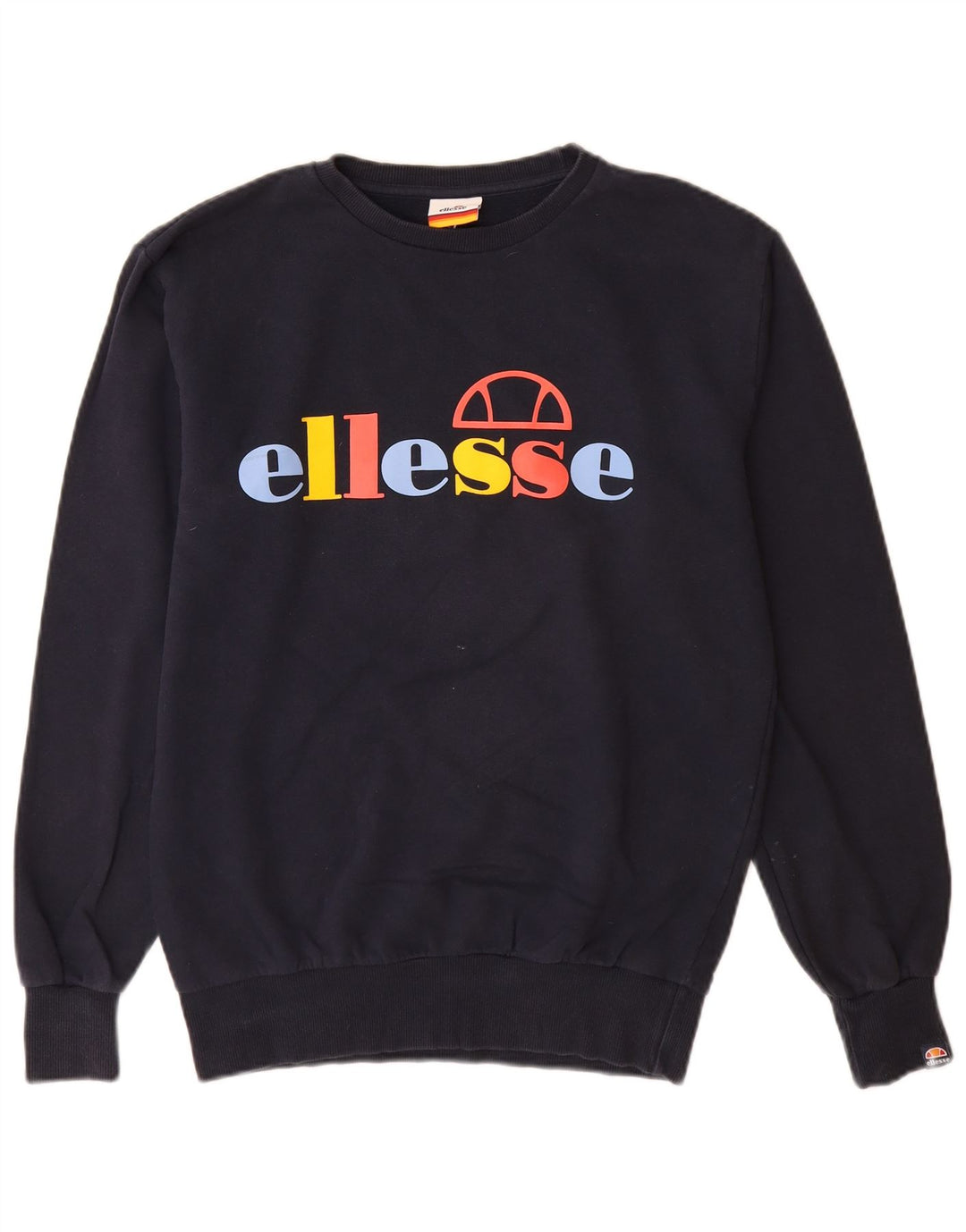 Ellesse Mens Graphic Sweatshirt Jumper Medium Navy Blue Cotton