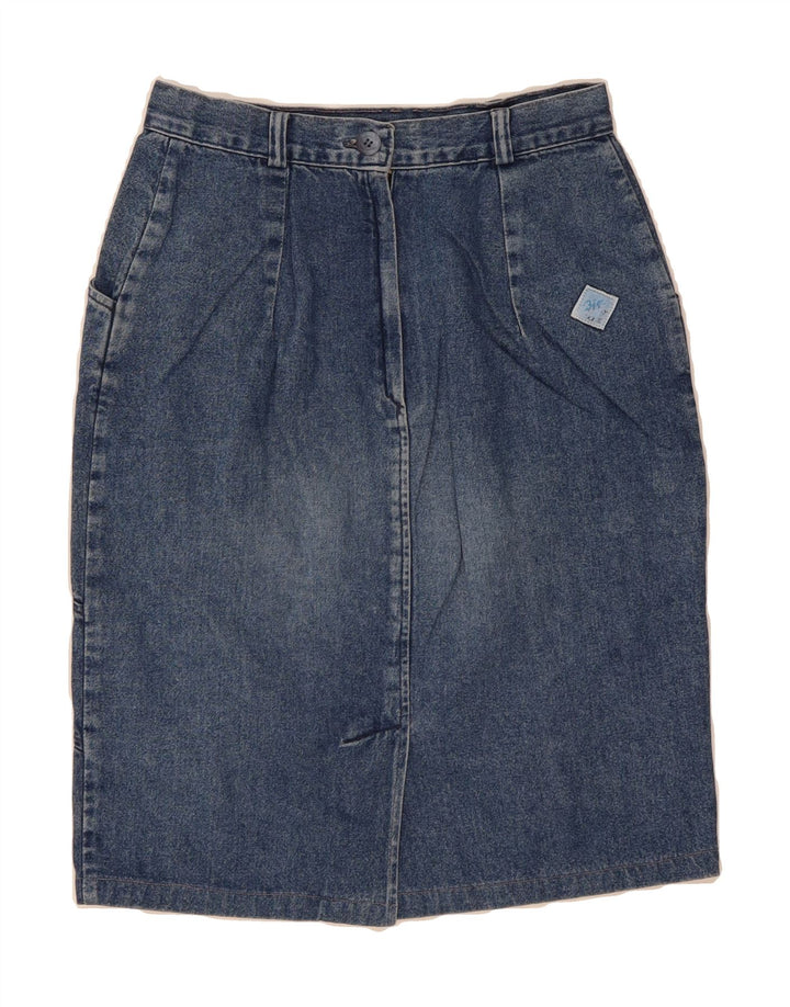 VINTAGE Womens Denim Skirt IT 44 Medium W26 Blue Vintage Vintage and Second-Hand Vintage from Messina Hembry 