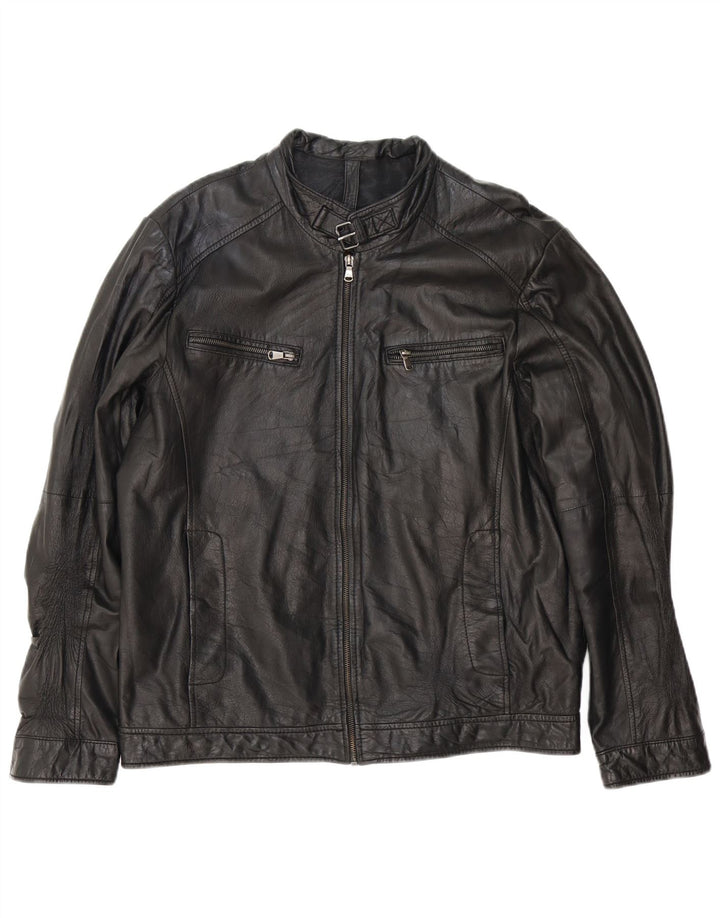 Conbipel Mens Leather Jacket IT 54 XL Black Leather