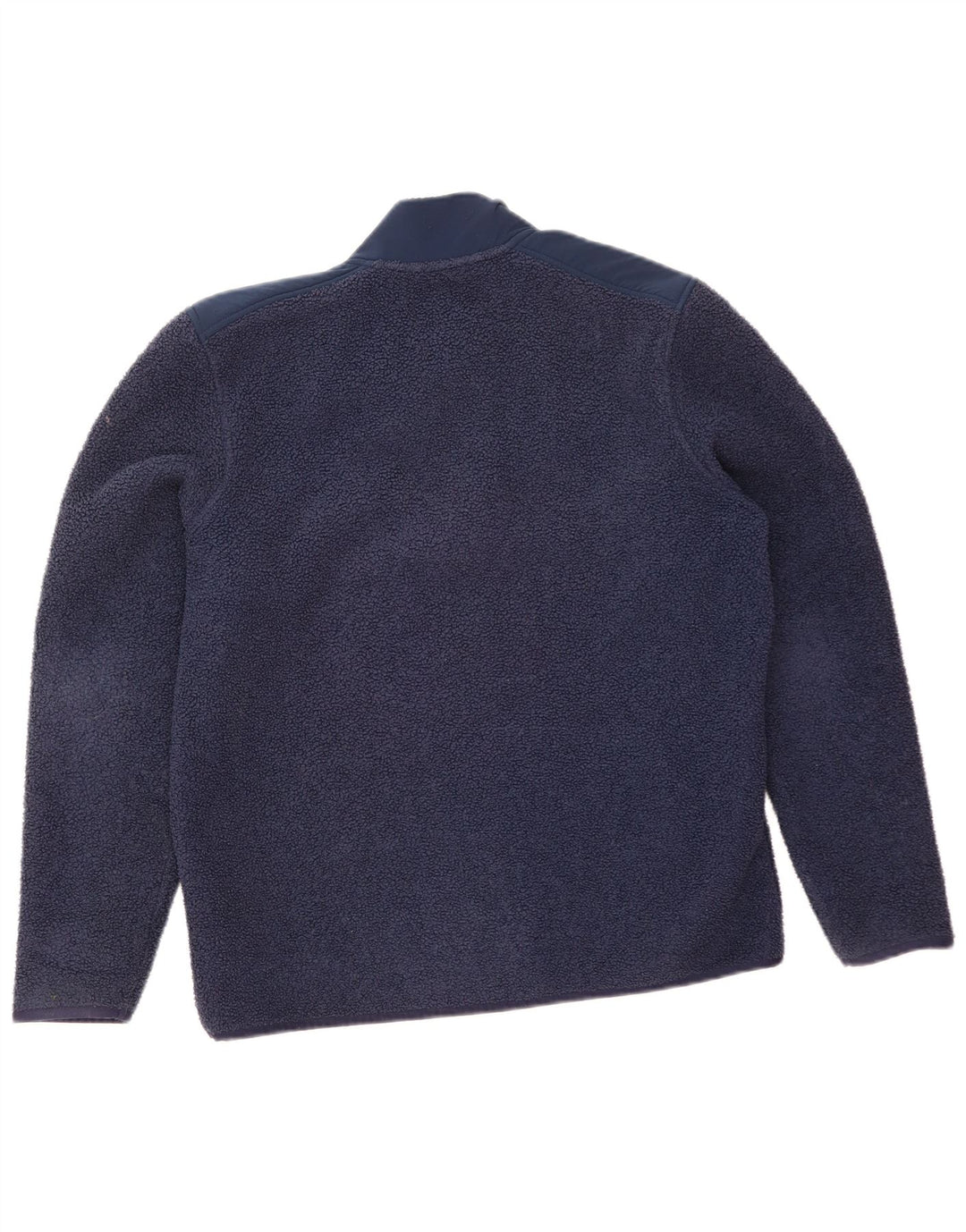 Under Armour Mens Button Neck Fleece Jumper Large Navy Blue Polyester