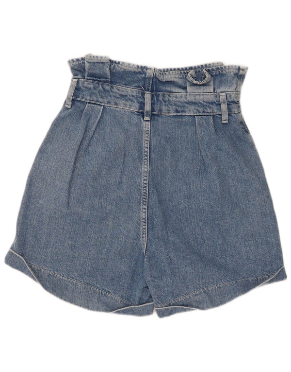 Topshop Womens High Waist Denim Shorts UK 8 Small W25 Blue Cotton