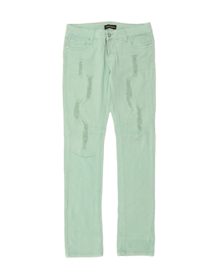 ROCCOBAROCCO Womens Distressed Slim Jeans W29 L32 Green Cotton Vintage Roccobarocco and Second-Hand Roccobarocco from Messina Hembry 