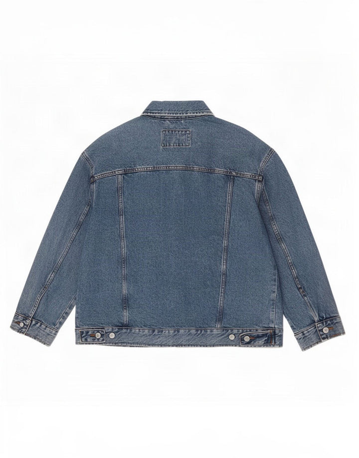 Marks & Spencer Womens Per Una Denim Jacket UK 14 Large Blue Cotton