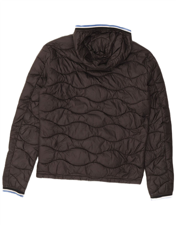 SUPERDRY Mens Hooded Padded Jacket UK 36 Small Black Nylon
