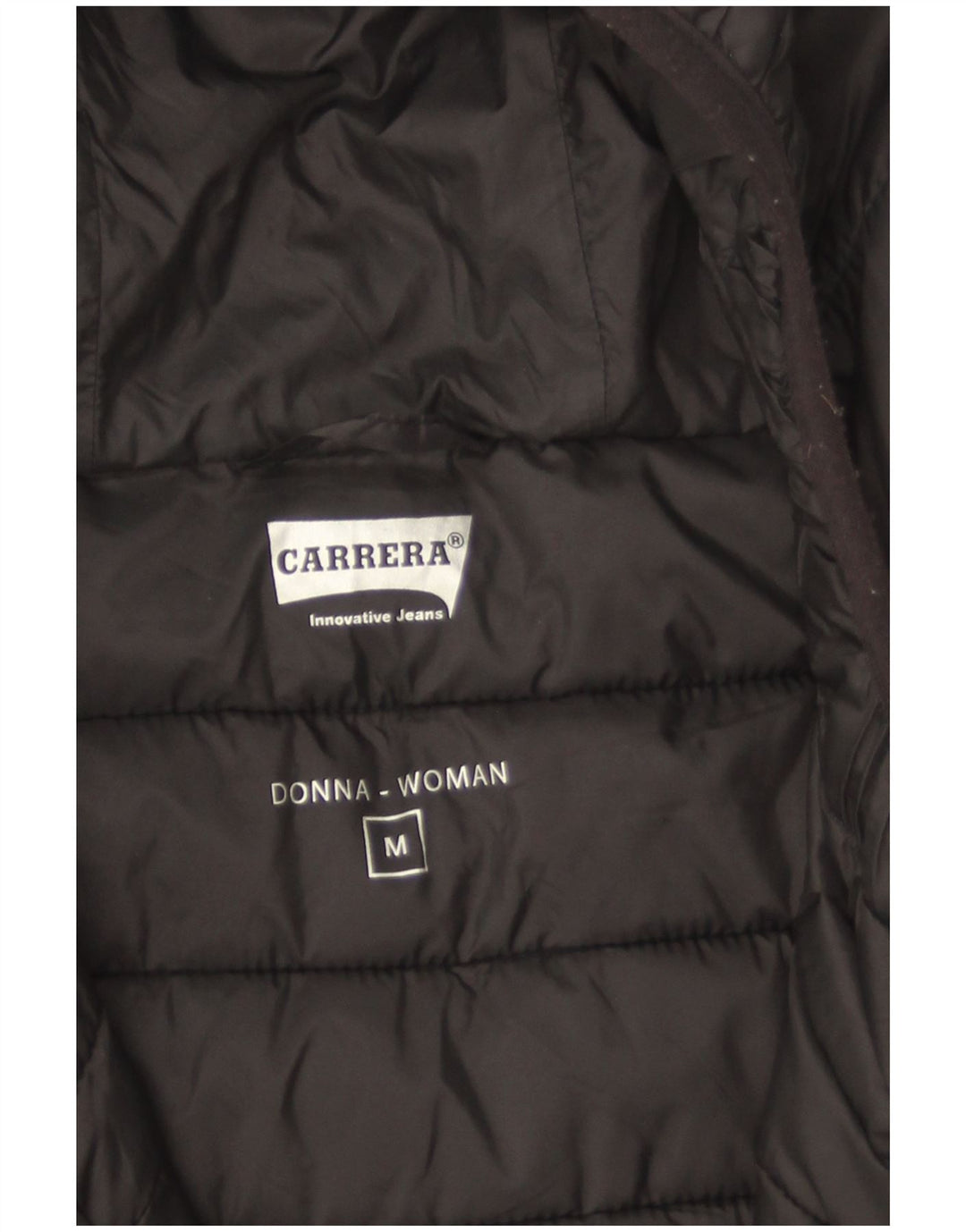 Carrera Womens Hooded Padded Jacket UK 14 Medium Black Polyamide