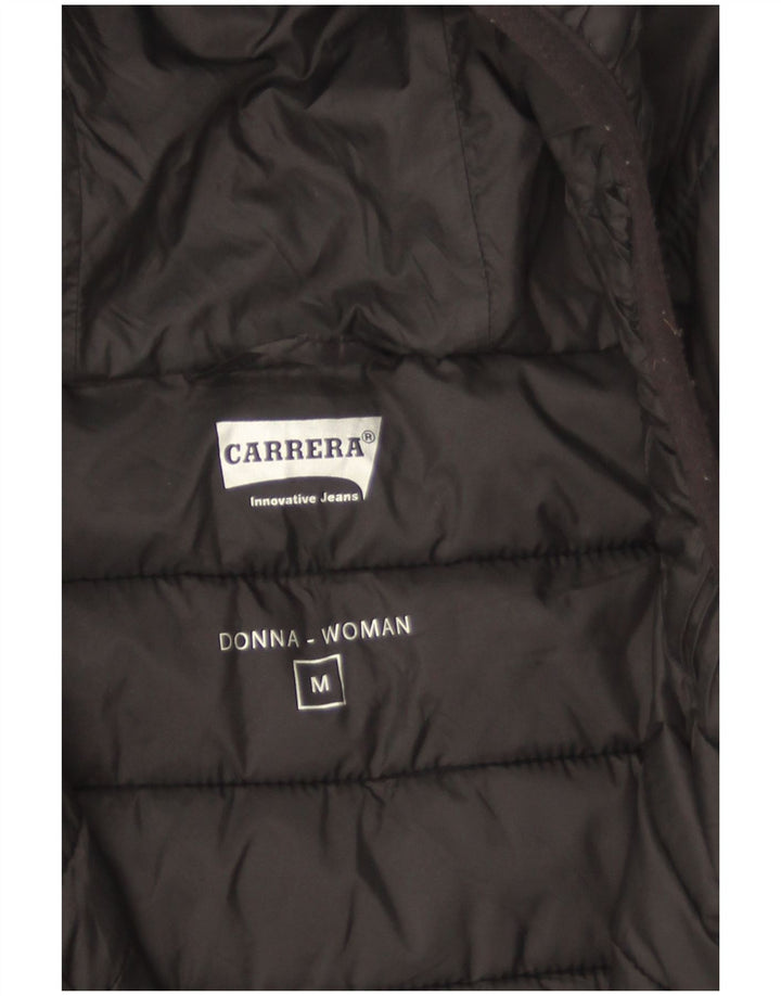 Carrera Womens Hooded Padded Jacket UK 14 Medium Black Polyamide