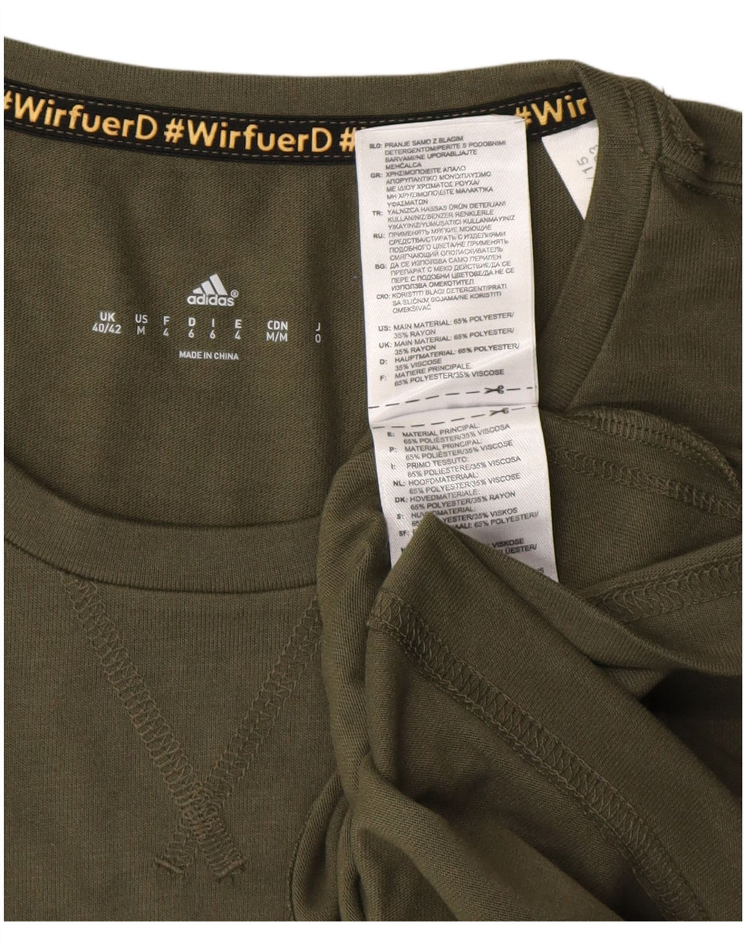 ADIDAS Mens Olympic Games Top Long Sleeve UK 40/42 Medium Khaki Polyester