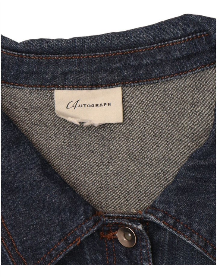 Autograph  Womens Denim Jacket UK 18 XL Navy Blue Cotton