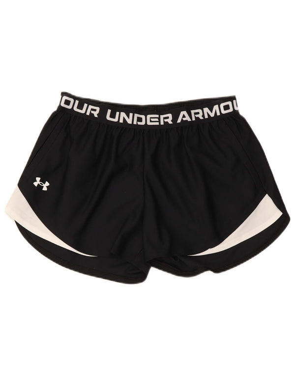 Under Armour Womens Graphic Sport Shorts UK 12 Medium Black Sports