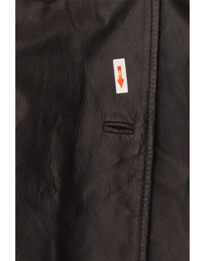 Sitelli Womens Leather Coat IT 42 Medium Black