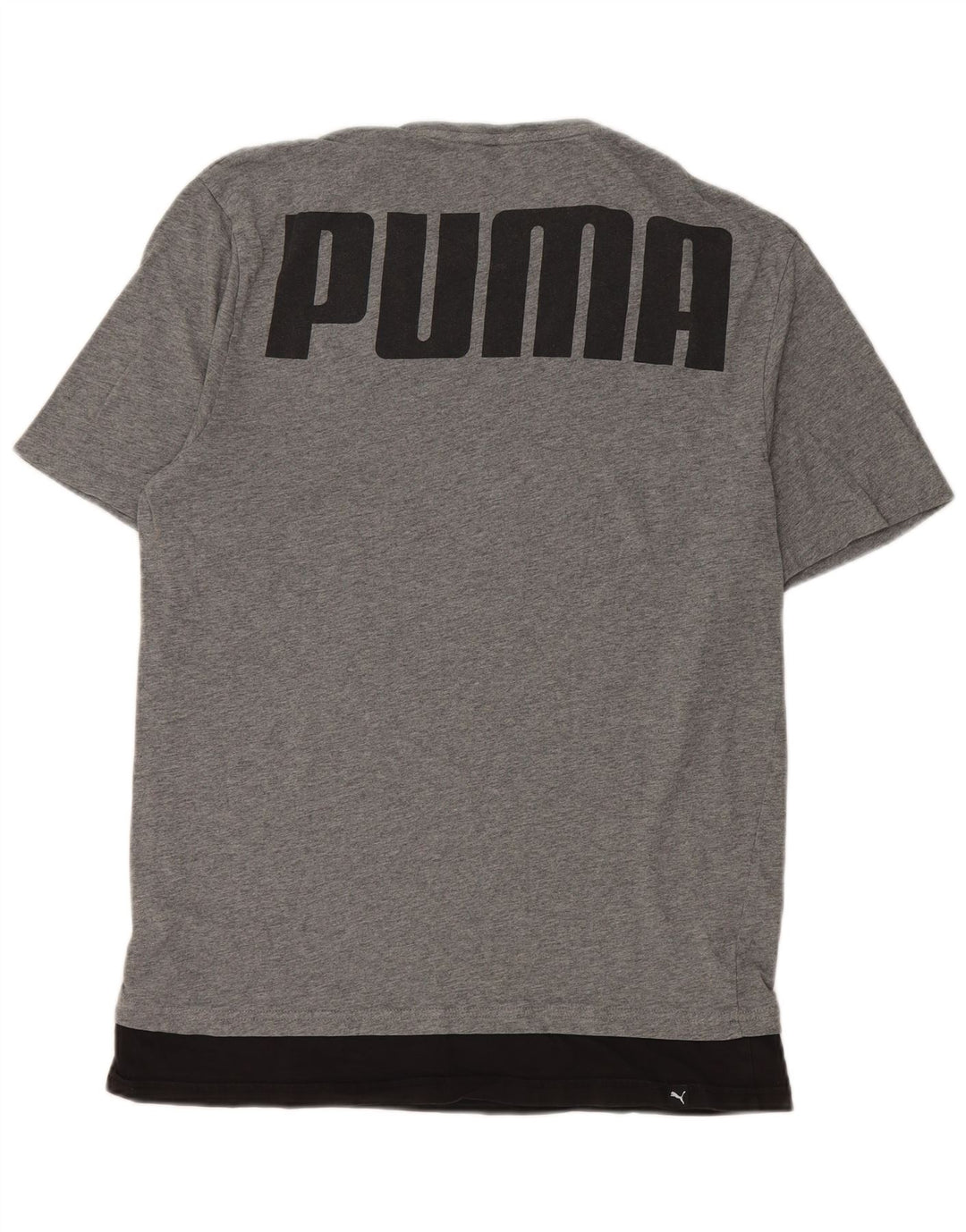 Puma Mens Graphic T-Shirt Top Medium Grey Colourblock Cotton