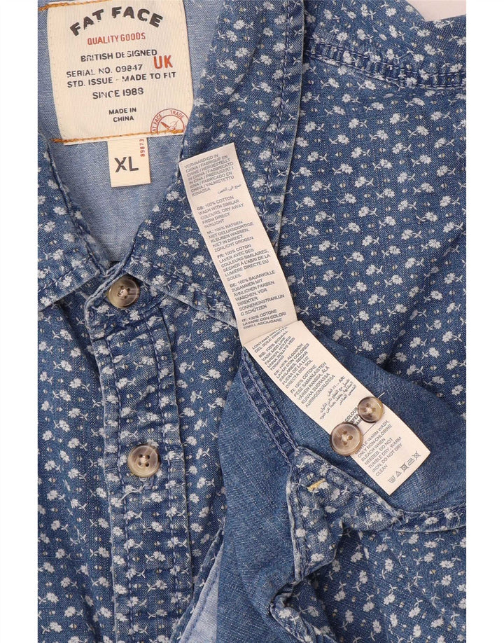 Fat Face Mens Regular Fit Shirt XL Blue Check Cotton