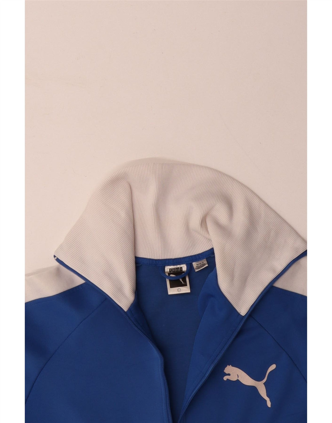 PUMA Womens Graphic Tracksuit Top Jacket UK 16 Large Blue Colourblock