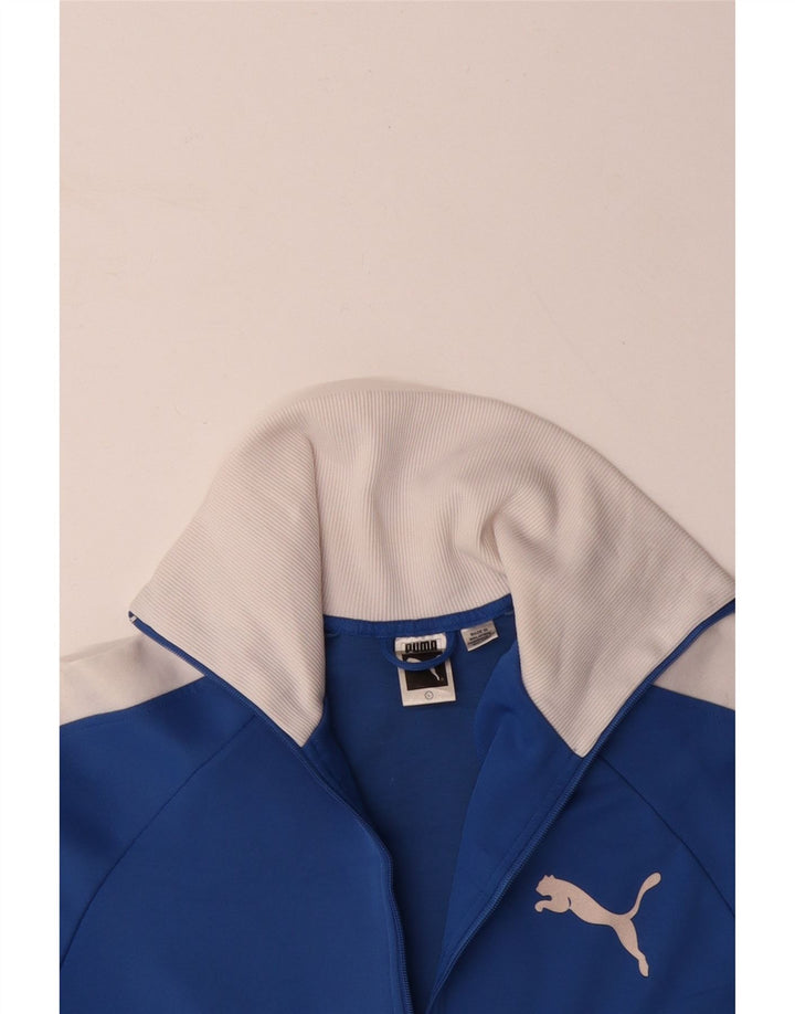 PUMA Womens Graphic Tracksuit Top Jacket UK 16 Large Blue Colourblock