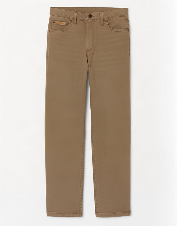Wrangler Mens Texas Straight Casual Trousers W31 L32 Beige Cotton