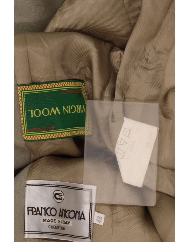 Franco Ancona Mens Duffle Coat IT 48 Medium Grey Wool