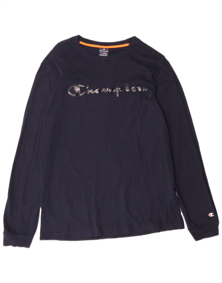 Champion Womens Graphic T-Shirt Top XL Navy Blue Cotton