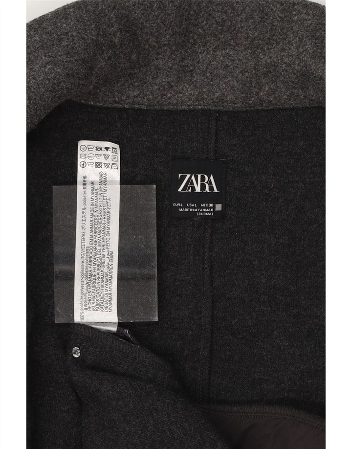 ZARA Womens Open Overcoat UK 16 Large Grey Polyester Vintage Zara and Second-Hand Zara from Messina Hembry 