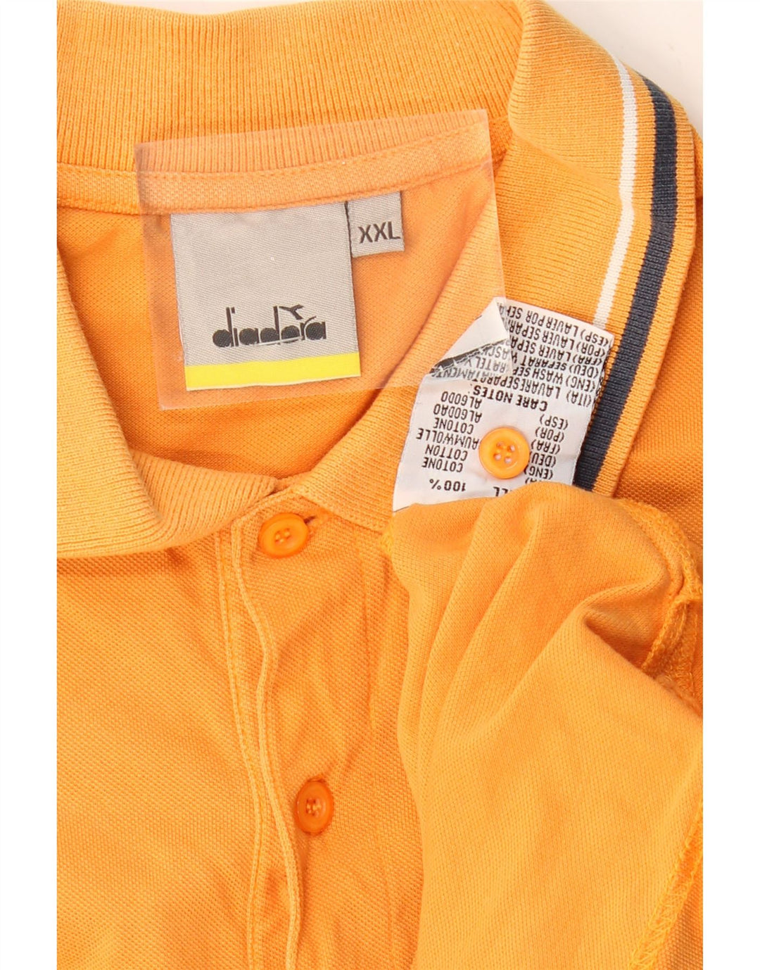 DIADORA Mens Polo Shirt 2XL Orange Cotton