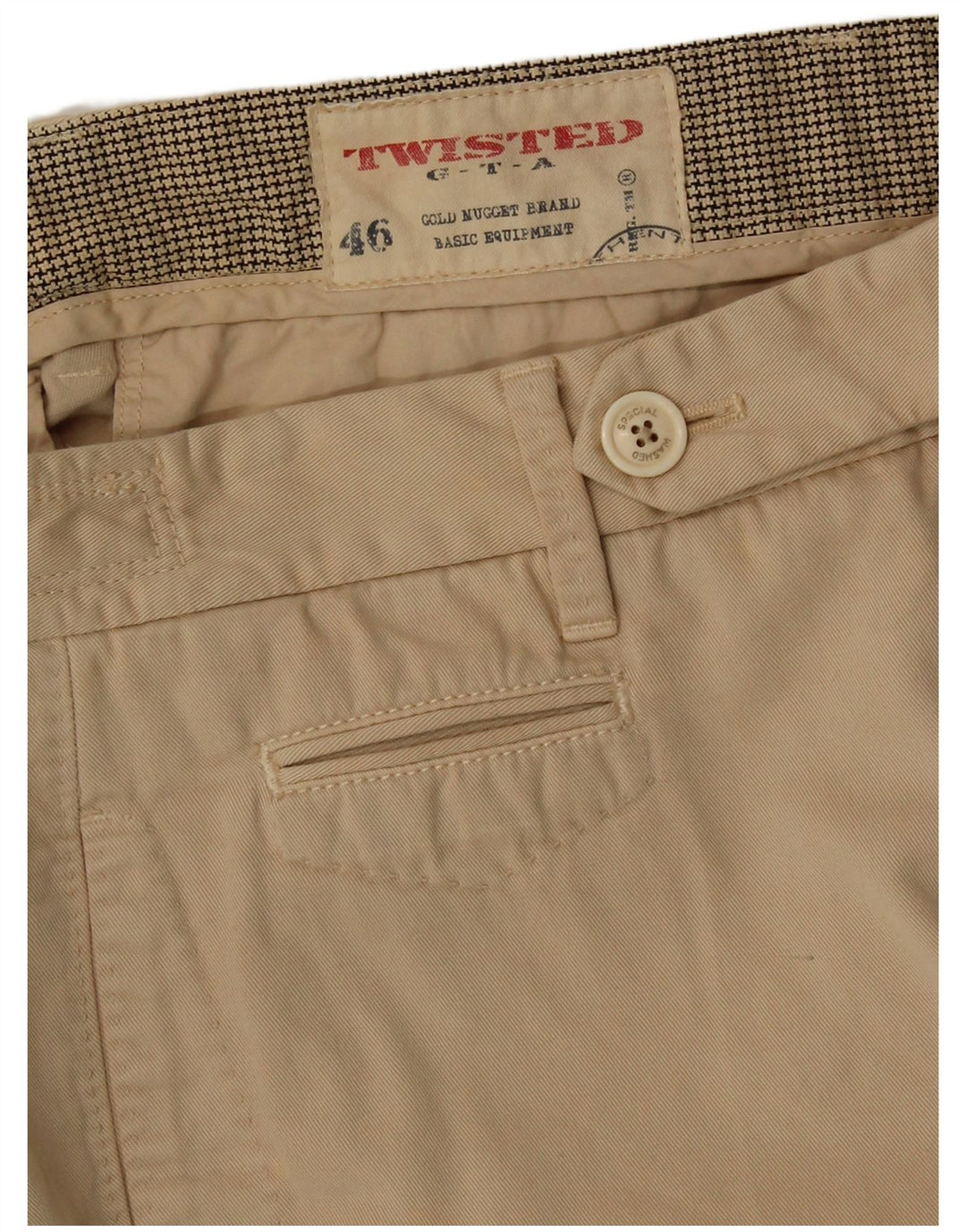 TWISTED TAILOR Mens Chino Shorts IT 46 Small W30  Beige Cotton