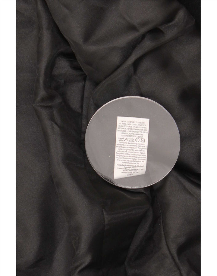 Topshop Womens Blazer Jacket UK 12 Medium Black Wool