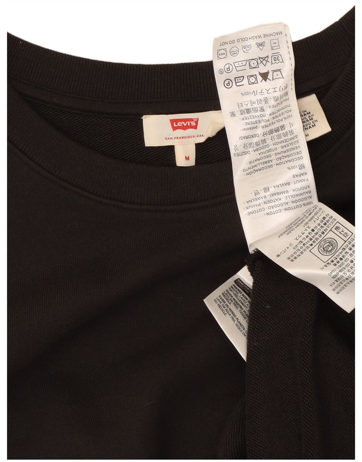 Levi's Womens Sweatshirt Jumper UK 14 Medium Black Cotton