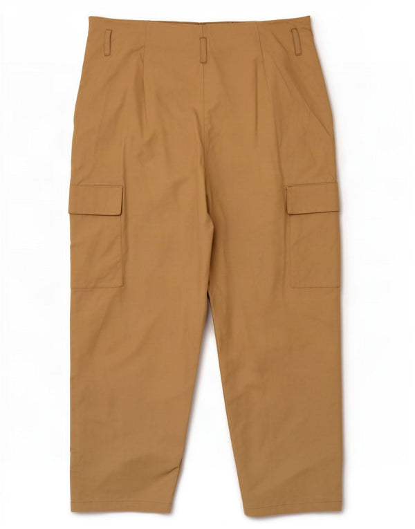 Zara Womens High Waist Cargo Trousers XL W32 L26 Beige Cotton