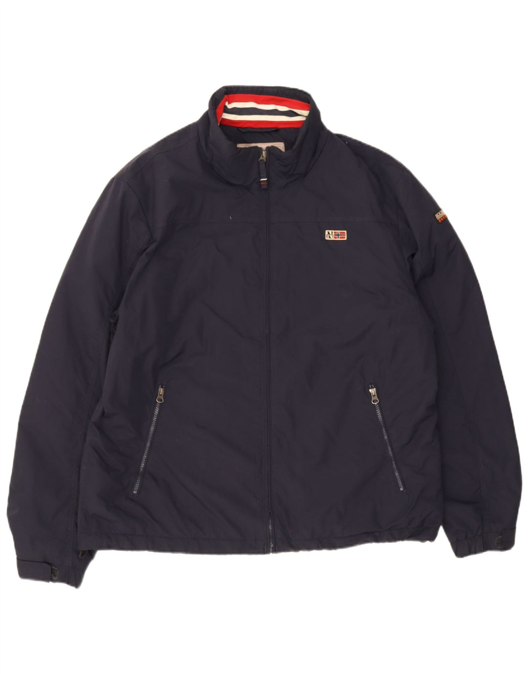 Napapijri Mens Bomber Jacket UK 44 2XL Navy Blue