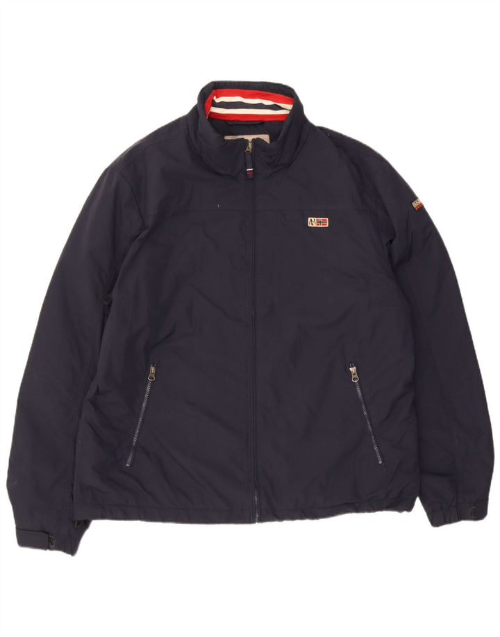 Napapijri Mens Bomber Jacket UK 44 2XL Navy Blue