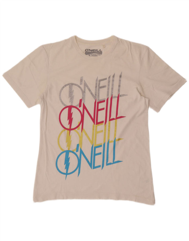 O'NEILL Mens Regular Fit Graphic T-Shirt Top Small White Cotton