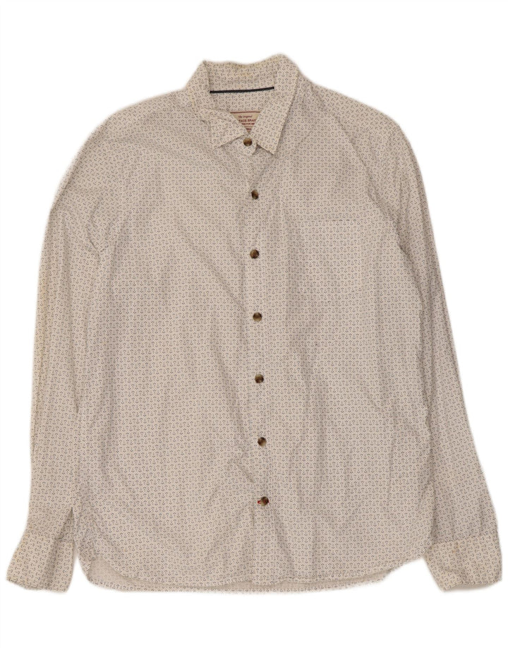 Fat Face Mens Shirt Medium White Spotted Cotton