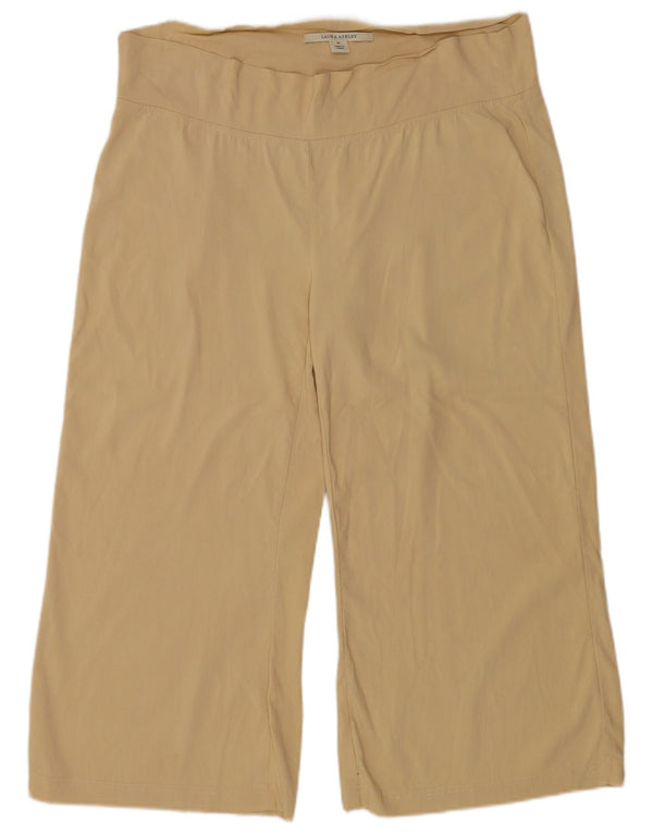 Laura Ashley Womens Capri Trousers UK 14 Large W38 L22 Beige Viscose
