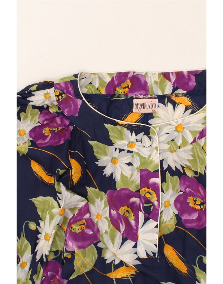 VINTAGE Womens Basic Dress IT 44 Medium Blue Floral | Vintage Vintage | Thrift | Second-Hand Vintage | Used Clothing | Messina Hembry 
