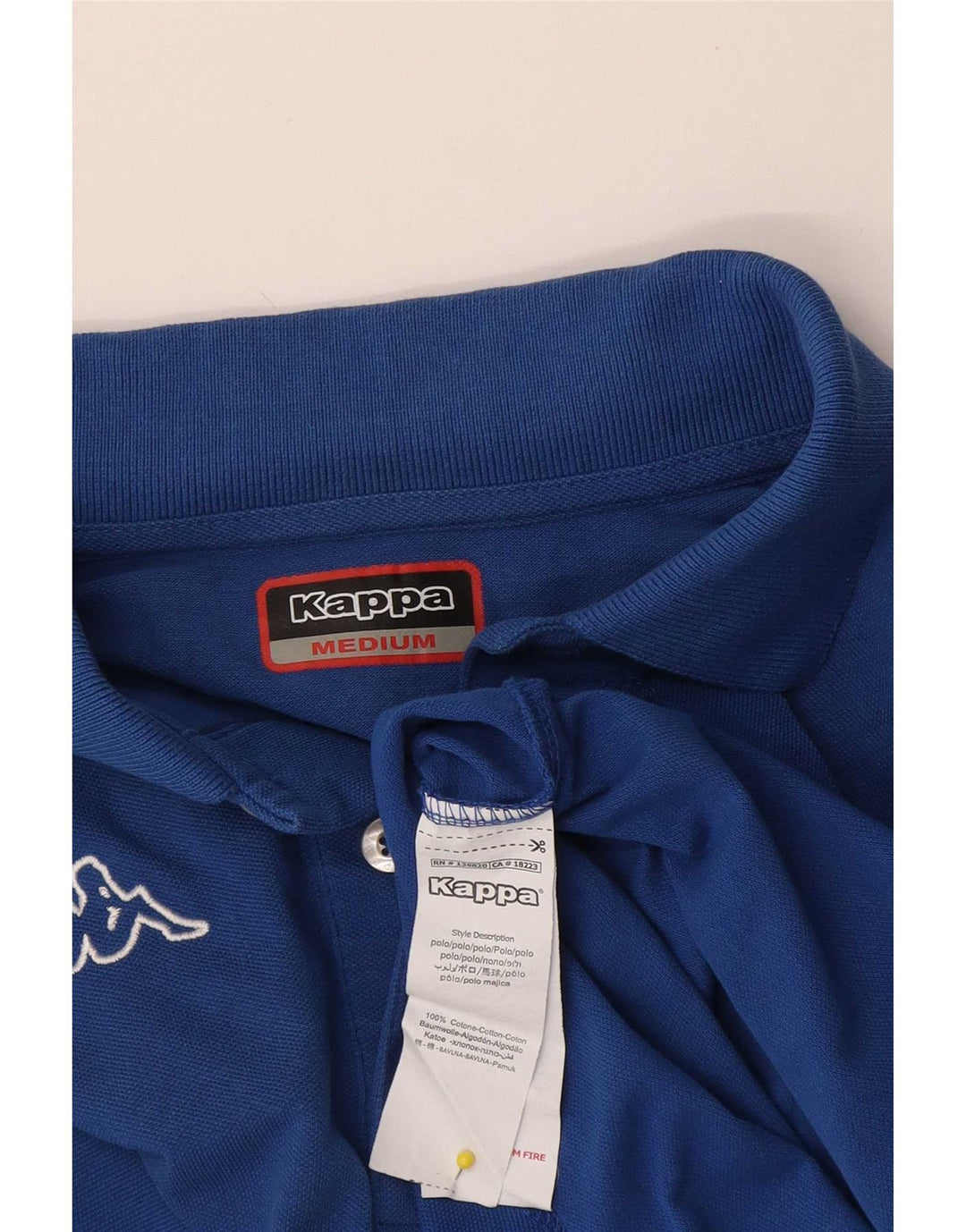 Kappa Mens Polo Shirt Medium Blue Cotton