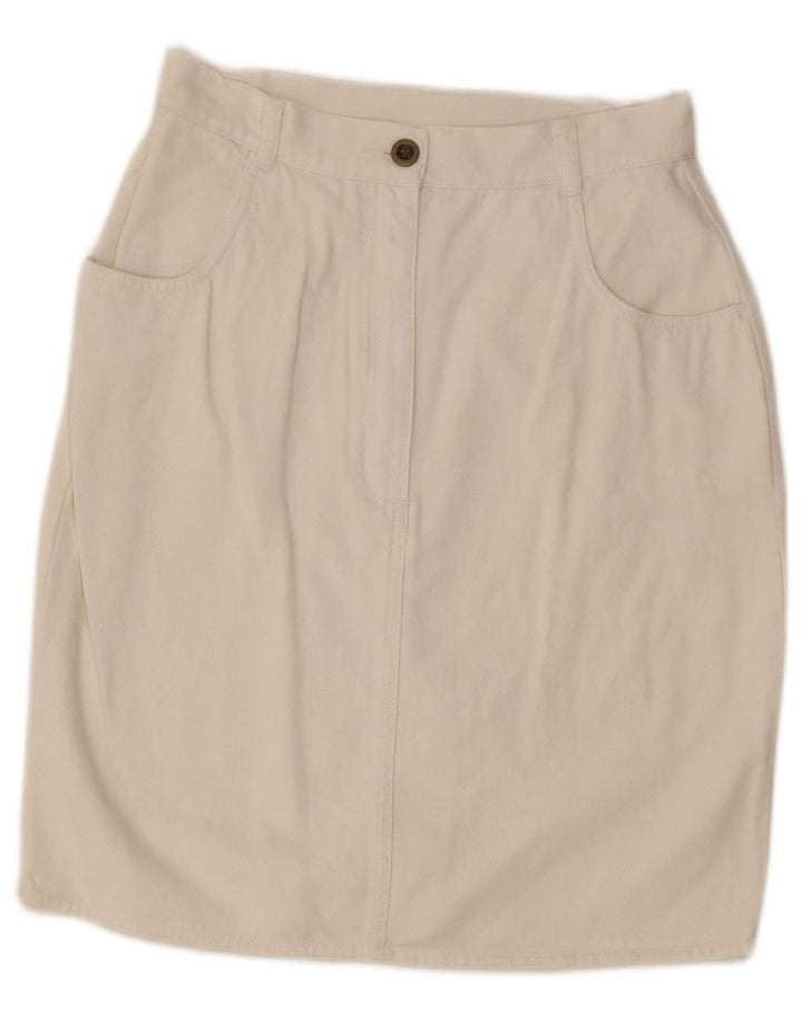 Vintage Womens Straight Skirt IT 42 Medium W27 White Cotton