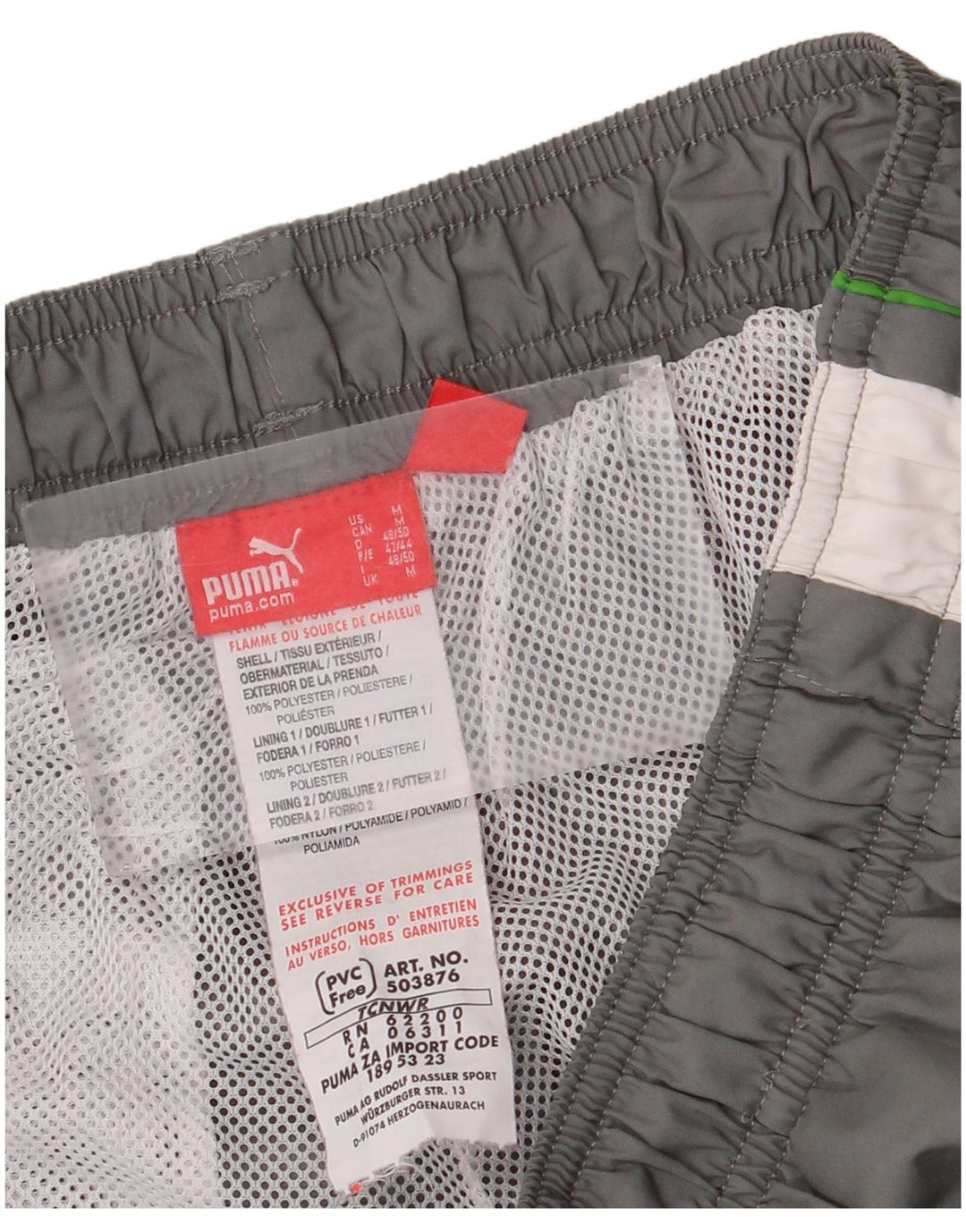 Puma Mens Tracksuit Trousers Medium  Grey Colourblock Polyester