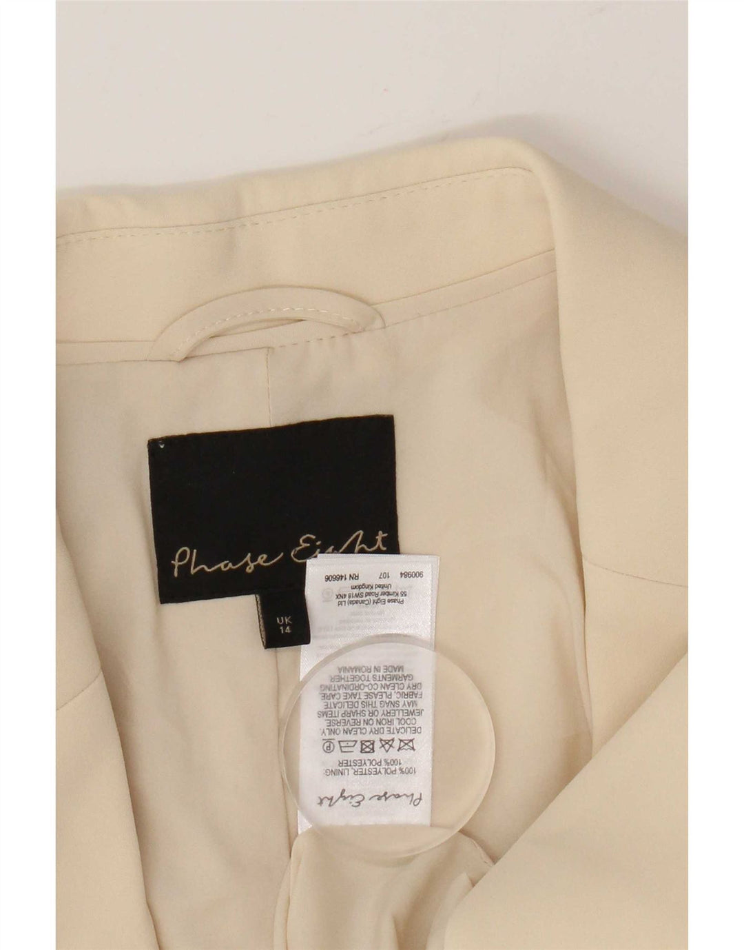 Phase Eight Womens 2 Button Blazer Jacket UK 14 Medium Beige Polyester