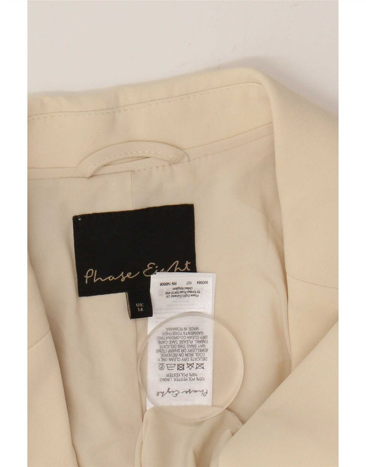 Phase Eight Womens 2 Button Blazer Jacket UK 14 Medium Beige Polyester