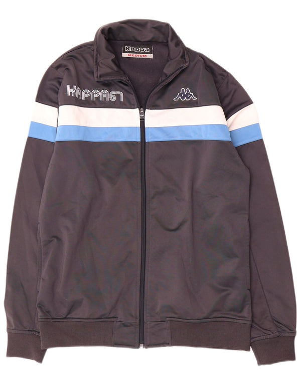 Kappa Mens Graphic Tracksuit Top Jacket Medium Grey Colourblock Polyester