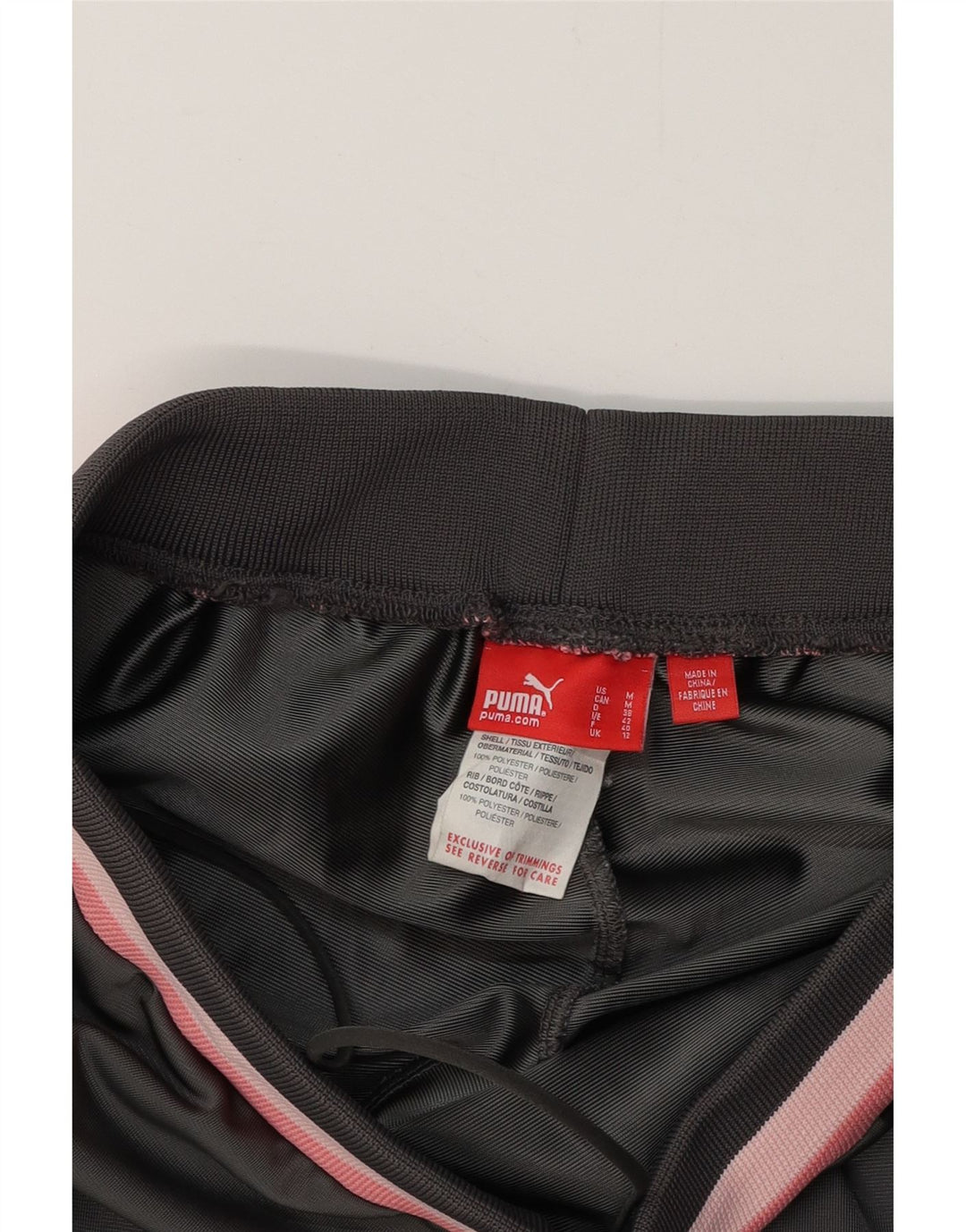 PUMA Womens Tracksuit Trousers Joggers UK 12 Medium Grey Colourblock