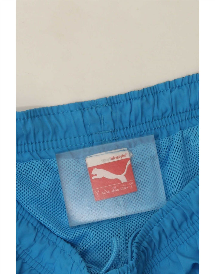 Puma Mens Graphic Bermuda Sport Shorts Large Blue