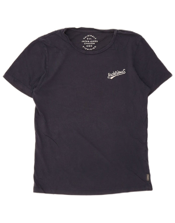 JACK & JONES Mens T-Shirt Top XS Navy Blue Cotton