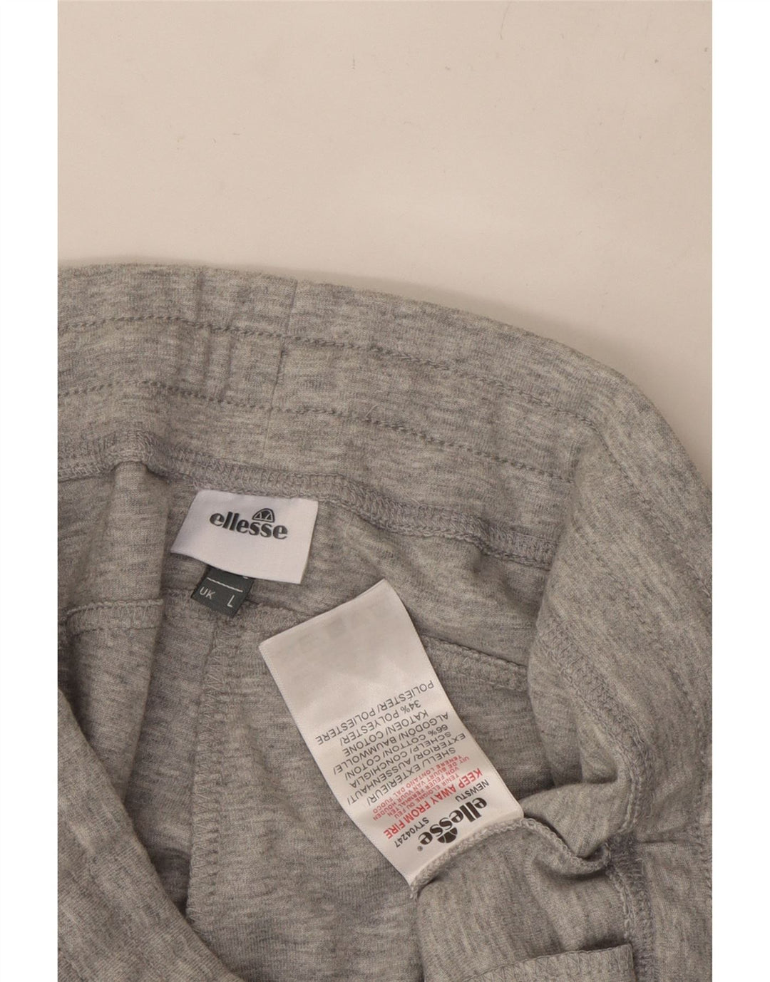 ELLESSE Mens Tracksuit Trousers Large  Grey Cotton