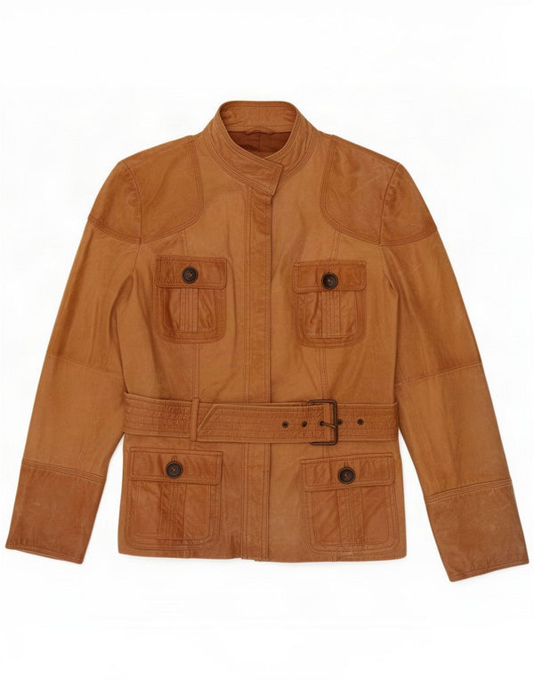 Zara Womens Suede Jacket UK 14 Large Brown Leather
